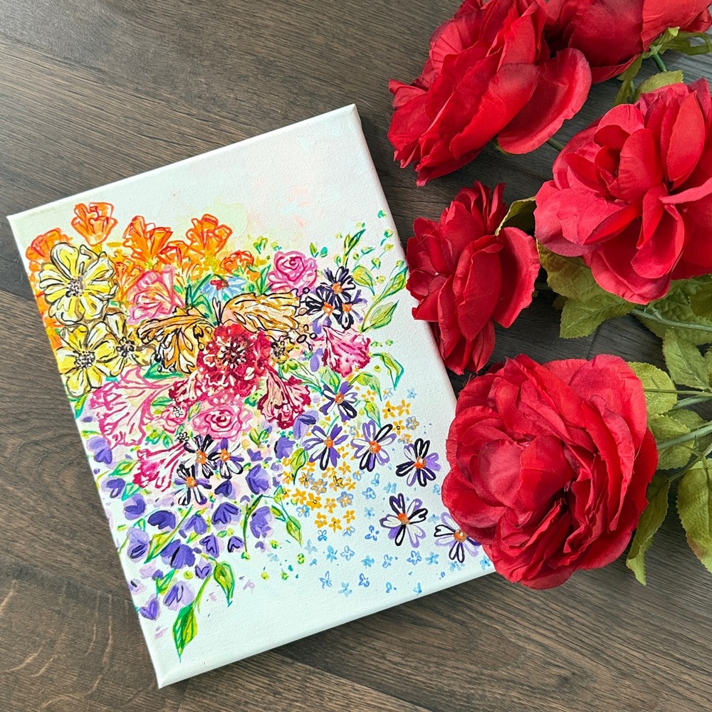 Original Art - Floral/Flowers on Wrapped Canvas